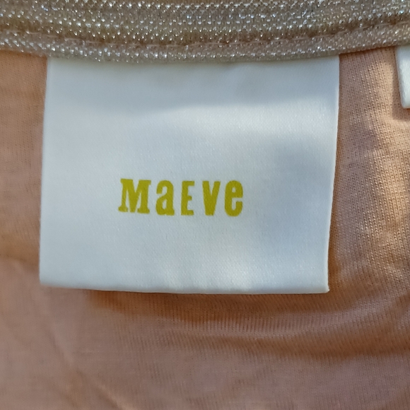 Anthropologie Maeve Ambra Pleated Pink Rose Metallic Midi Skirt. L - Picture 7 of 10